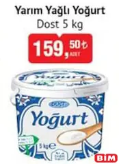 DOST YARIM YAĞLI YOĞURT 5 KG